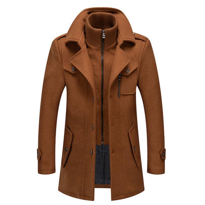 Herren Wolljacke Warm Mittellang Winter