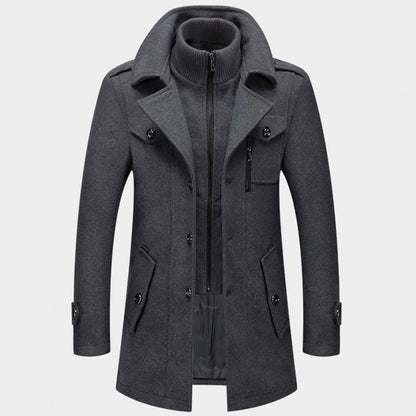 Herren Wolljacke Warm Mittellang Winter