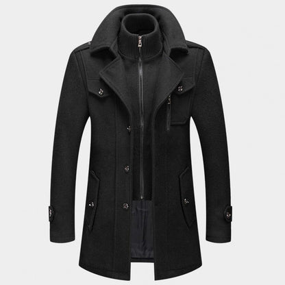 Herren Wolljacke Warm Mittellang Winter