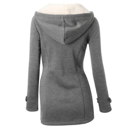 Gemütliche Fleecejacke mit Kapuze - IdealeKleiden