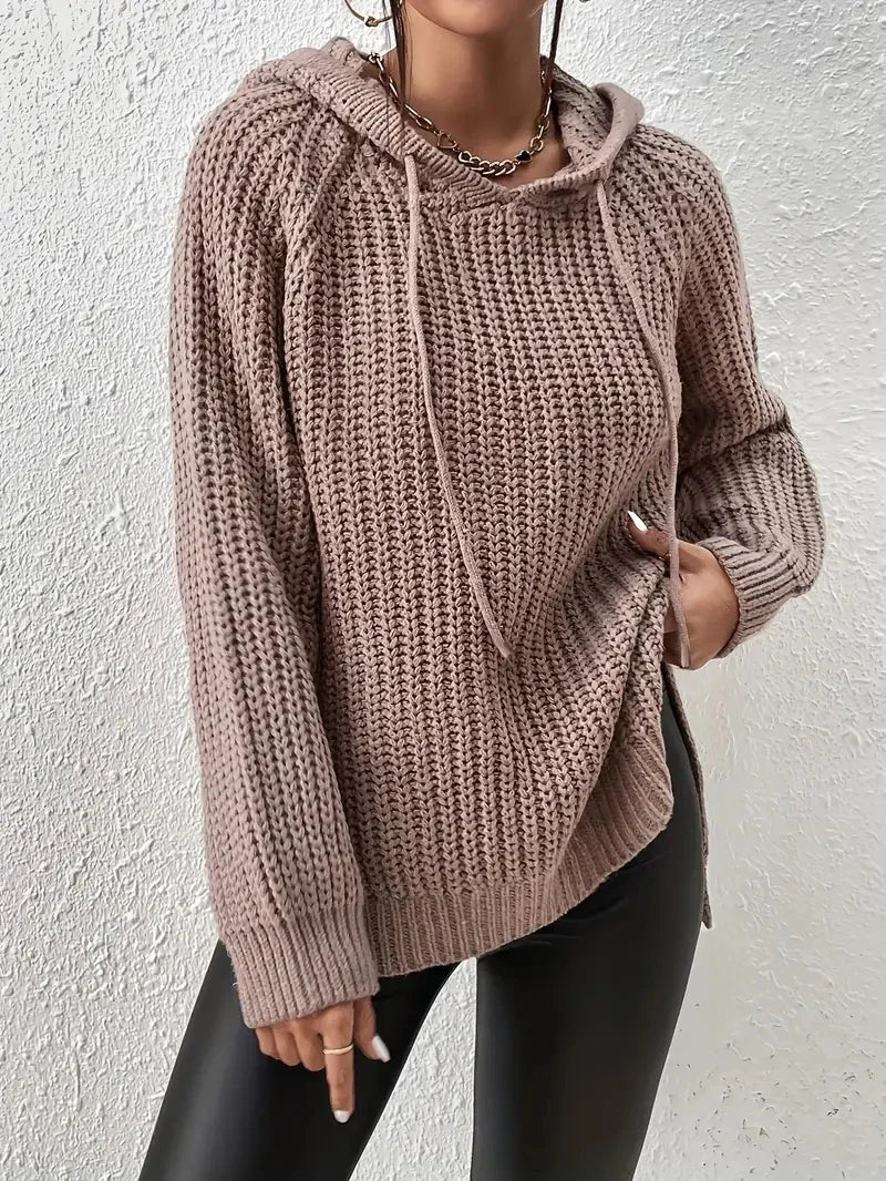 Bequemer Strickpullover Kapuze
