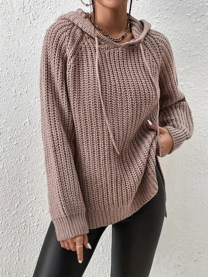 Bequemer Strickpullover Kapuze