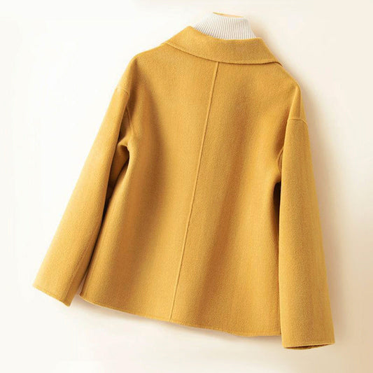 Stylischer Wollmantel Rundkragen Damen - IdealeKleiden
