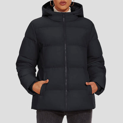 Warmes Winterkleid | Daunenjacke Damen Kapuze Wasserfest
