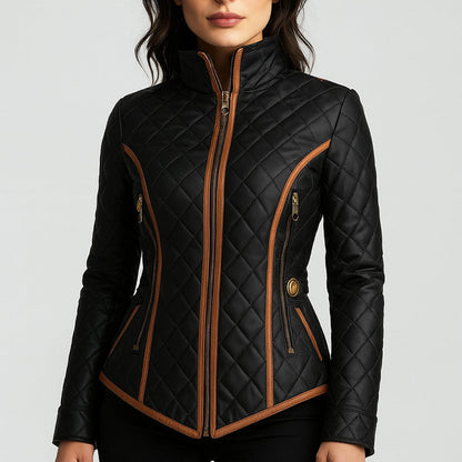 Slim Fit Steppjacke Modern Kontrast - IdealeKleiden