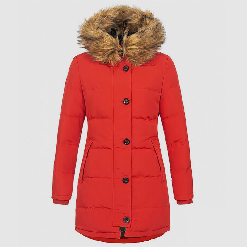 Stylische Winterjacke Slim Fit mit Kunstfellkapuze