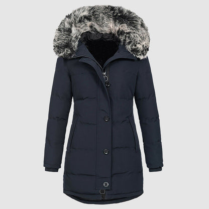 Stylische Winterjacke Slim Fit mit Kunstfellkapuze