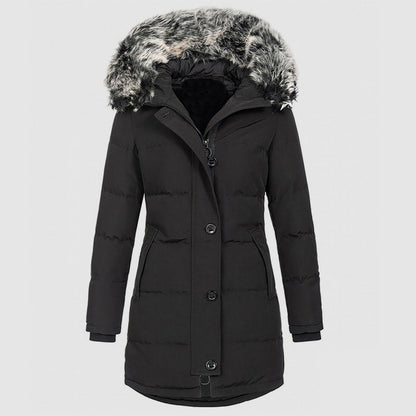 Stylische Winterjacke Slim Fit mit Kunstfellkapuze