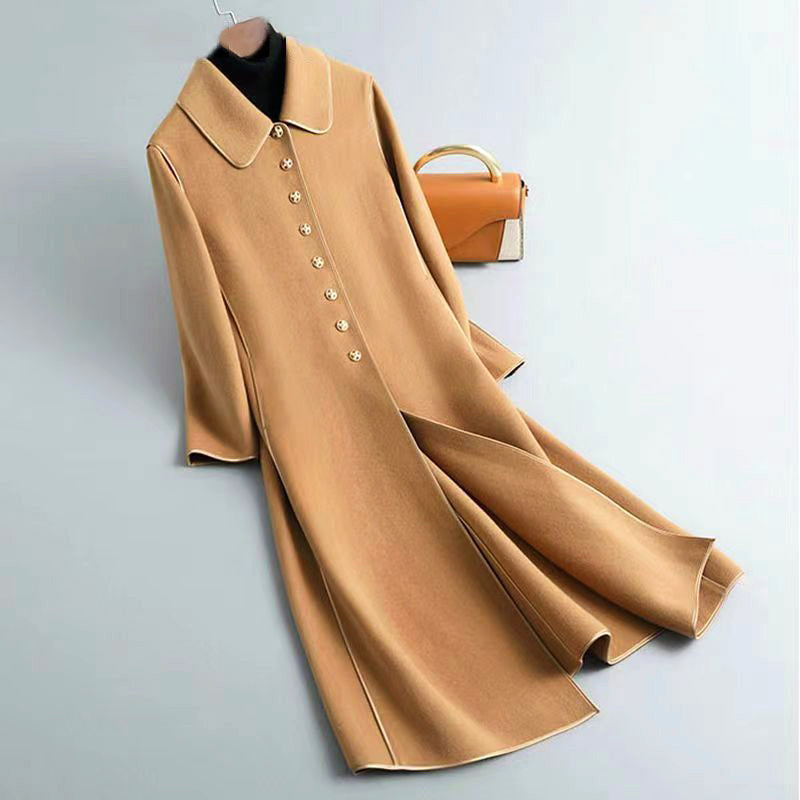 Eleganter A-Linie Mantel Runder Kragen