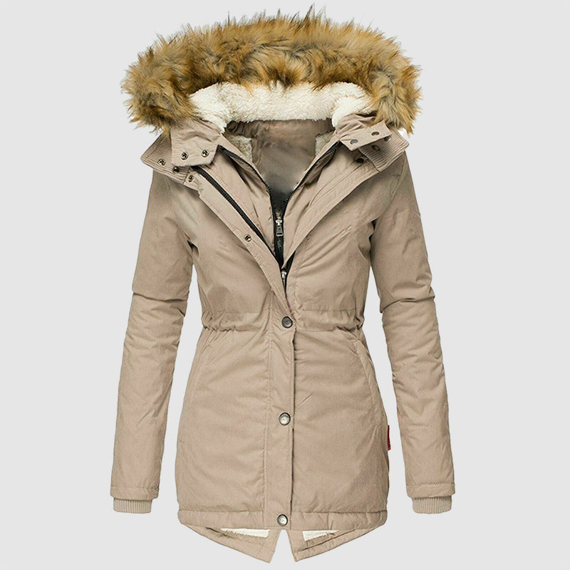 Winterparka Damen Warm Fleece Kapuze