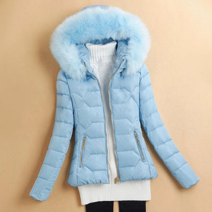 Winter Pufferjacke Fellkapuze Damen