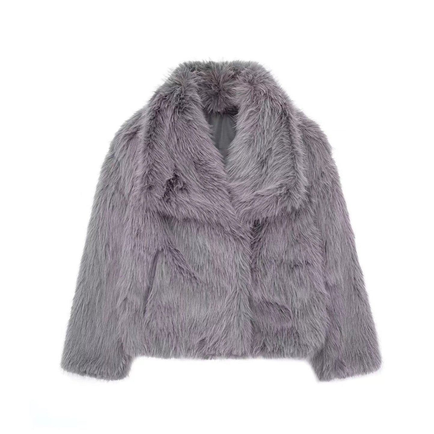Übergroße Plüschjacke Faux Pelz Mantel Winter