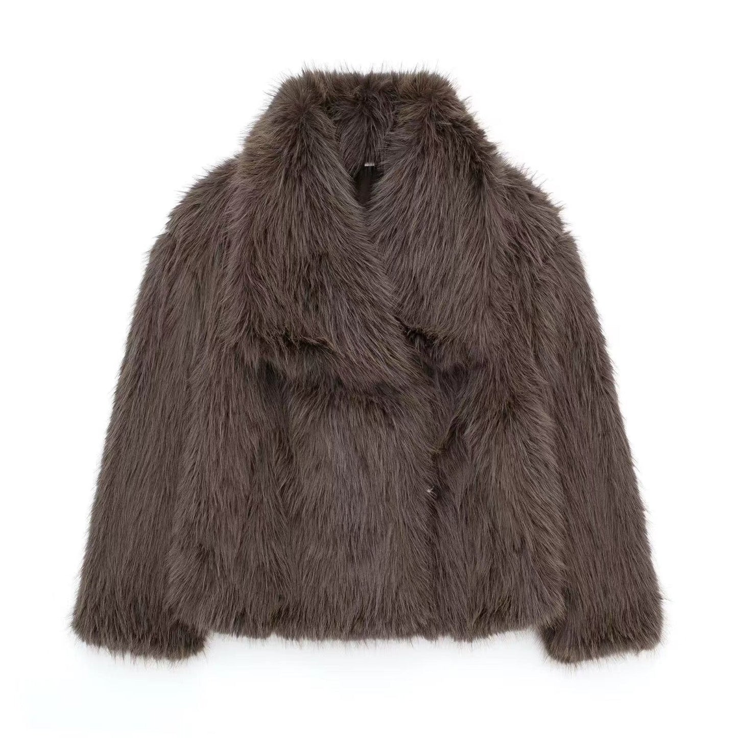 Übergroße Plüschjacke Faux Pelz Mantel Winter