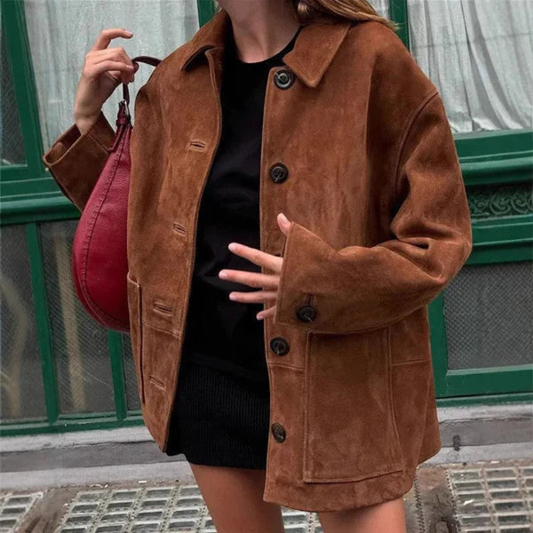 Damenmantel Elegant Weich mit Taschen - IdealeKleiden