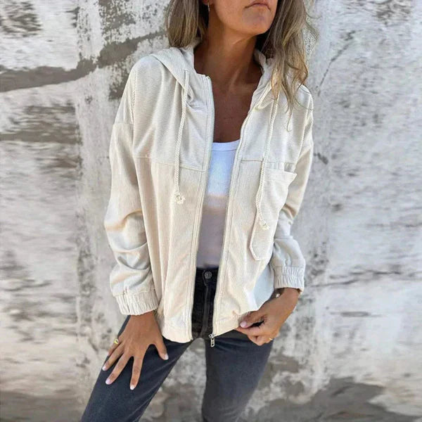 Damen Kapuzenjacke Reißverschluss Modern