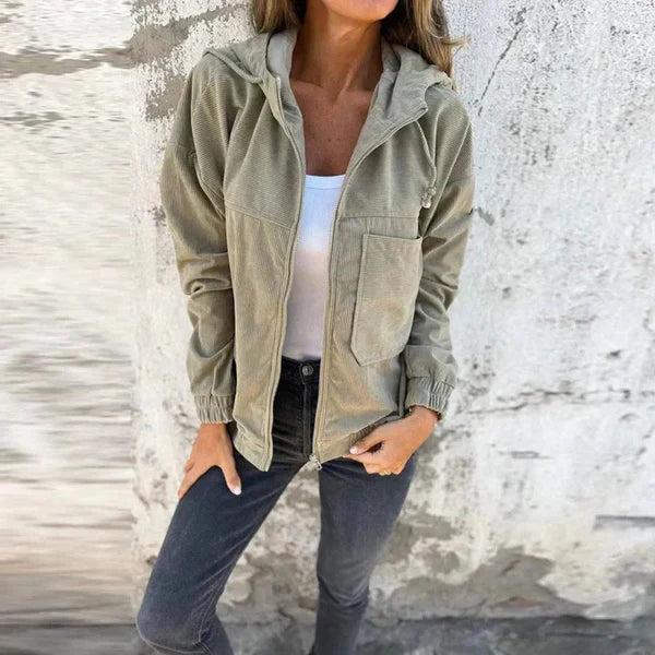 Damen Kapuzenjacke Reißverschluss Modern
