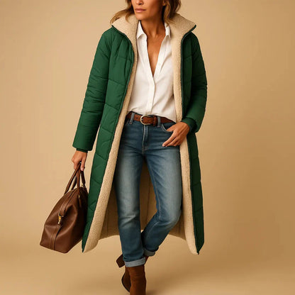 Langer Puffermantel Steppjacke Damen