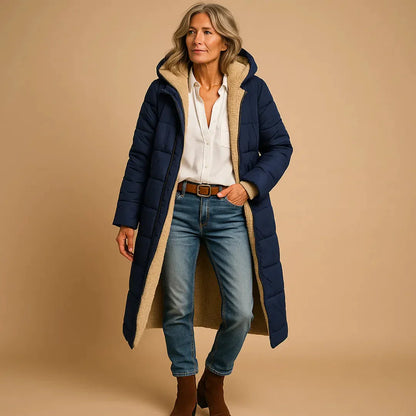 Langer Puffermantel Steppjacke Damen