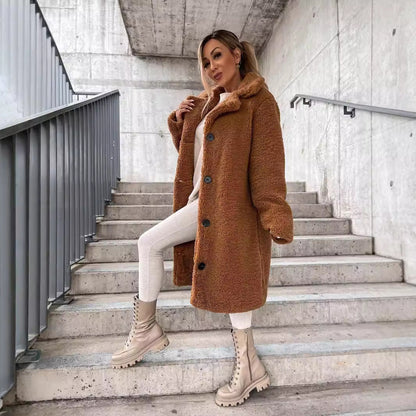 Stylisher Damen Wintermantel Oversized Wollmischung