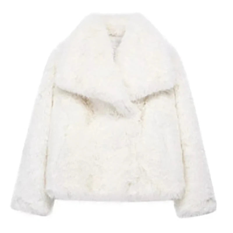 Stylische Kunstpelzjacke Damen - Leichter Wintermantel Elegantes Design