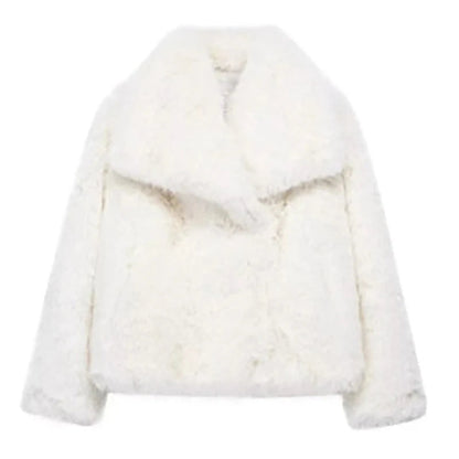 Stylische Kunstpelzjacke Damen - Leichter Wintermantel Elegantes Design