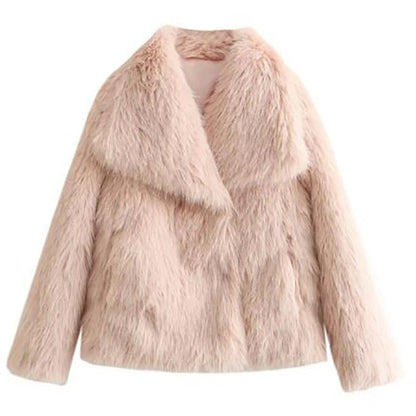 Stylische Kunstpelzjacke Damen - Leichter Wintermantel Elegantes Design