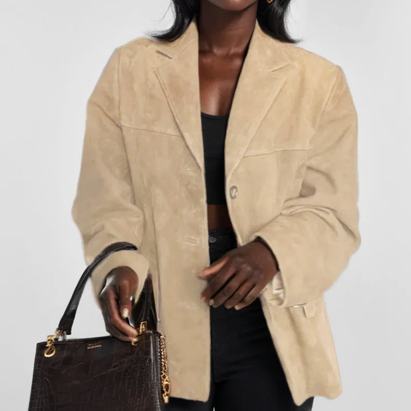 Damen Lederjacke Urban Chic Lockeres Design