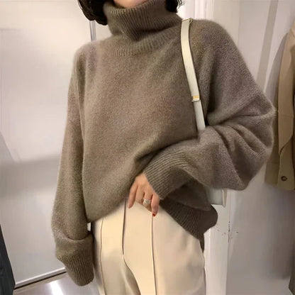 Damen Rollkragenpullover Weich und Kuschelig