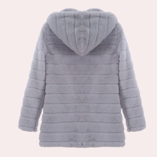 Wintermantel Weich Fleece Kapuze Damen - IdealeKleiden