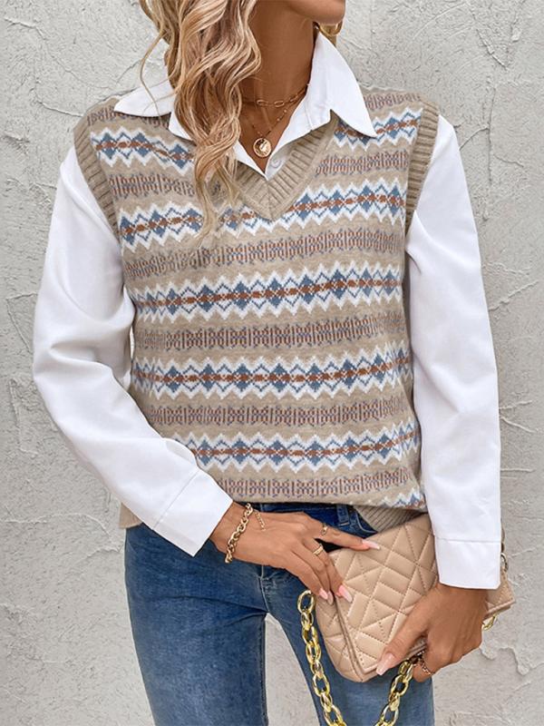 Damen Strickweste Ethno Chic Herbstmode - IdealeKleiden