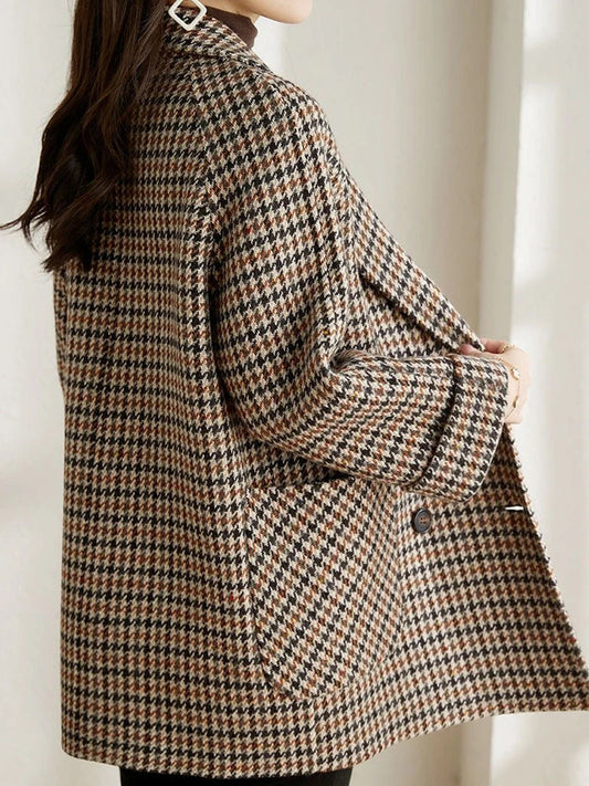 Langer Karierte Blazer Damen - Eleganter Herren Winterstyle - IdealeKleiden
