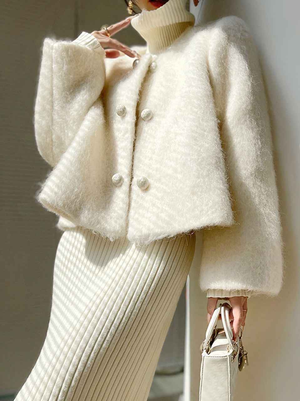 Eleganter Damenmantel Kurz Modisch