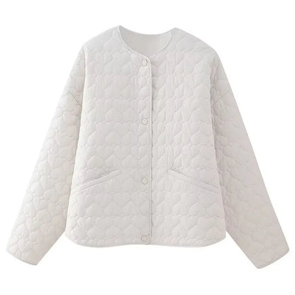 Gefütterte Damenjacke Herzmuster