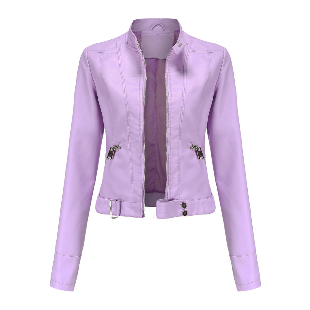 Damen Lederjacke Chic Elegant