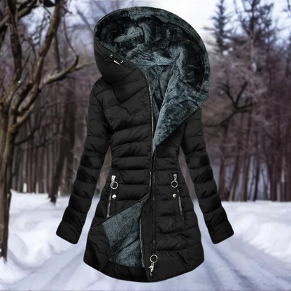 Damen Plüschmantel Warme Winterjacke