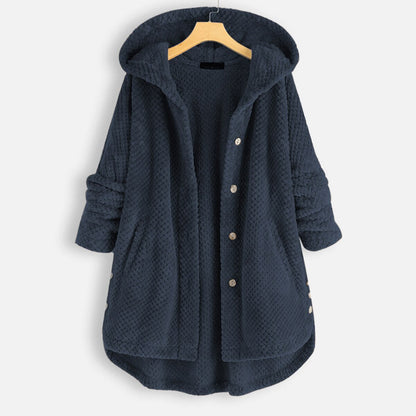 Große Damenjacke Kapuze Oversize Arabella - IdealeKleiden