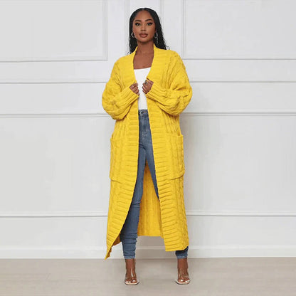 Langer Cardigan Damen Klassisch Winter - IdealeKleiden