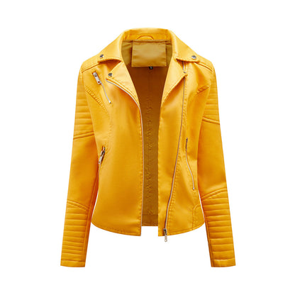 Modische Lederjacke Herbst Trend
