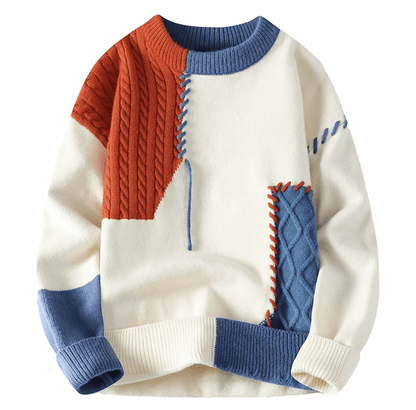 Moderner Herren Pullover mit Stylish Patch-Aufdruck - IdealeKleiden