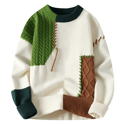 Moderner Herren Pullover mit Stylish Patch-Aufdruck