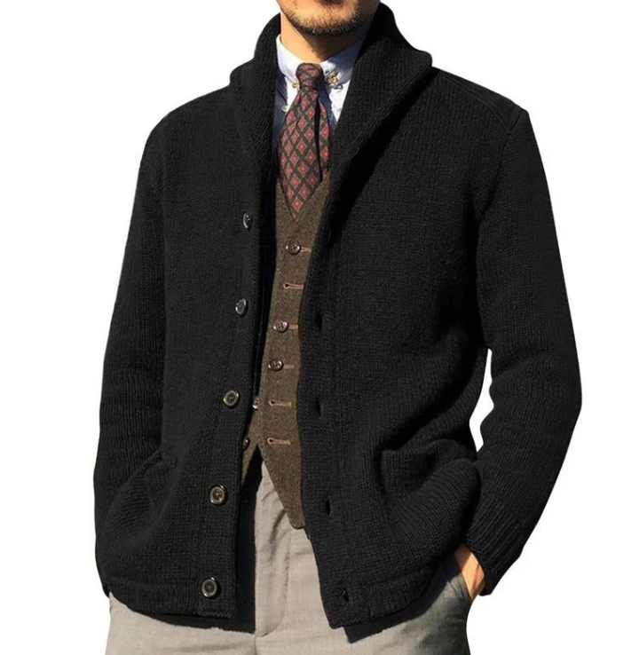 Stilvolles Herrenjackett Klassisch Gestrickt