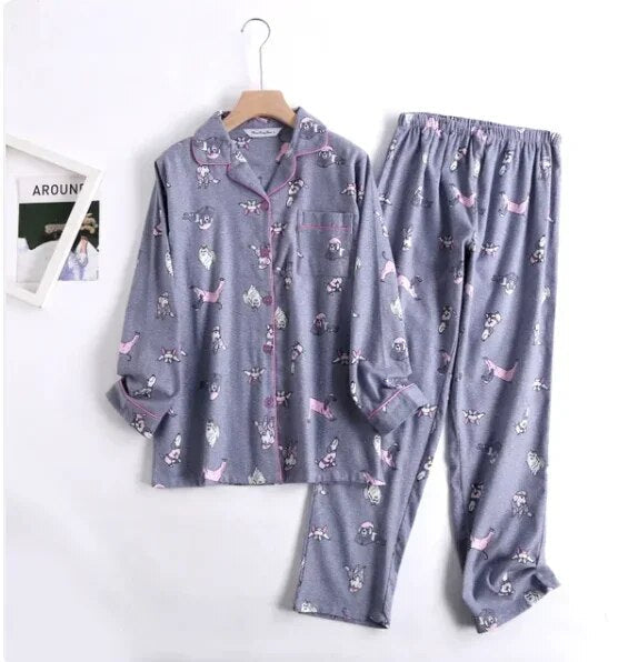 Damen Pyjama Set Bunt Gemütlich