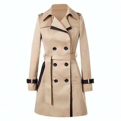 Damen Trenchcoat Klassisch Doppelpanel - IdealeKleiden