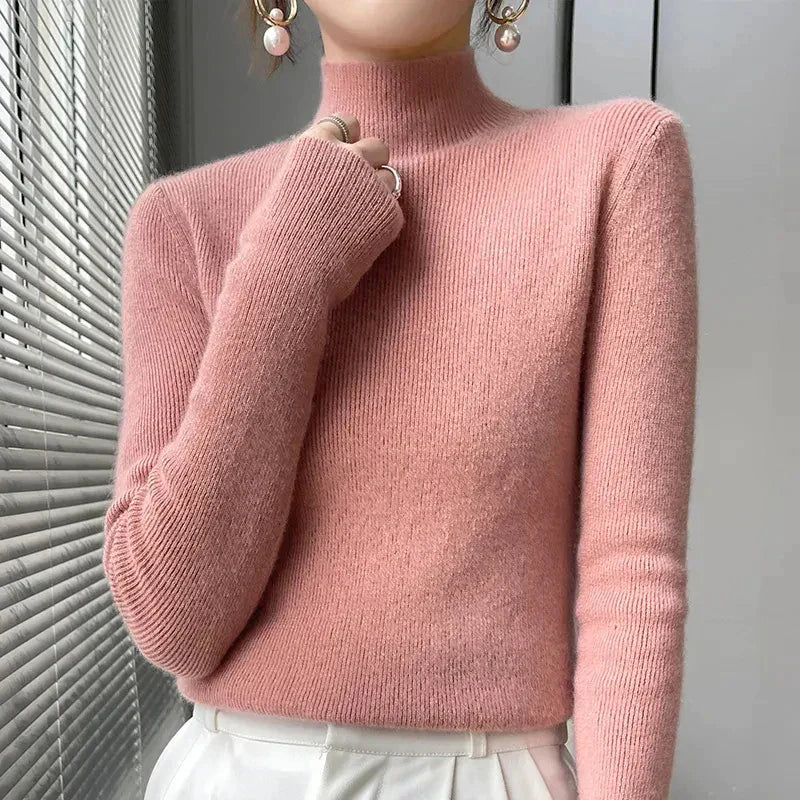 Damenschal Strickpullover Langärmlig Elegent