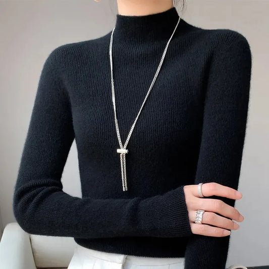 Damenschal Strickpullover Langärmlig Elegent - IdealeKleiden