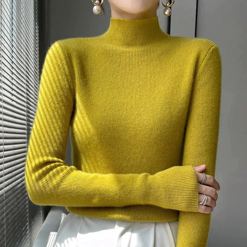 Damenschal Strickpullover Langärmlig Elegent