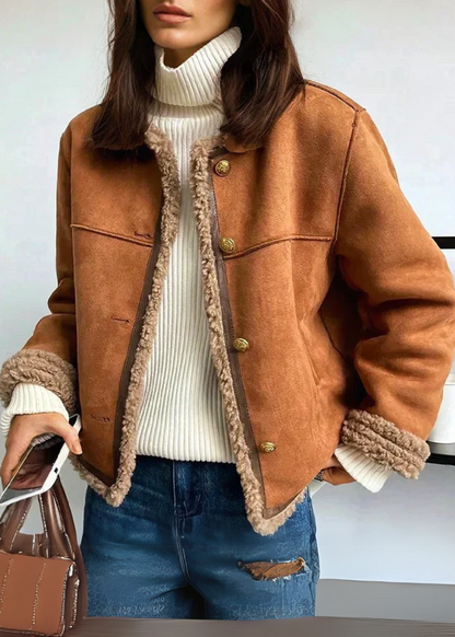 Weiche Shearling-Jacke Damen Winter