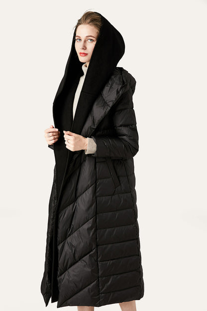 Damen Winterjacke Lang Wattierte Faux-Fur Parka - IdealeKleiden