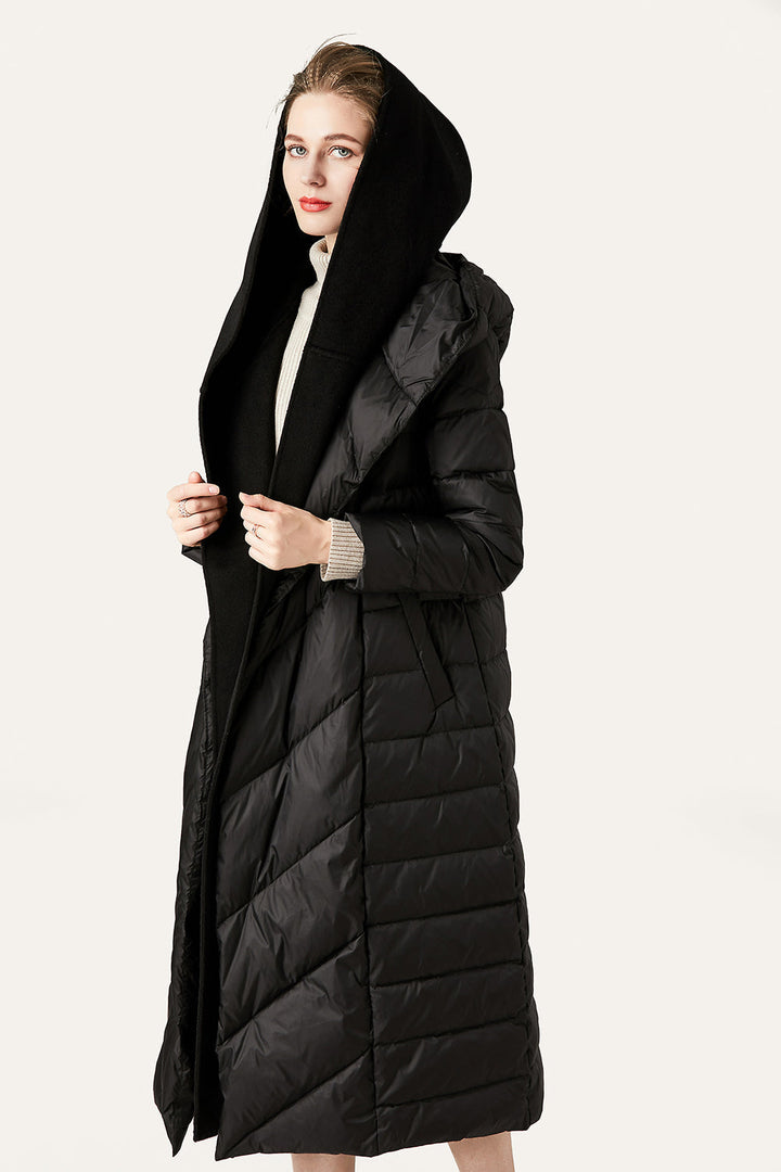 Damen Winterjacke Lang Wattierte Faux-Fur Parka - IdealeKleiden