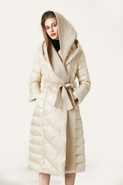 Damen Winterjacke Lang Wattierte Faux-Fur Parka